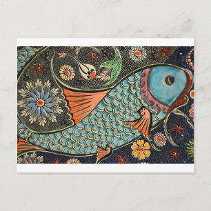 Carte Postale Poisson mosaïque