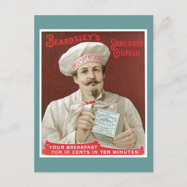 Carte Postale Poisson-Noisette Rasé Aliments Vintages Art (Devant)