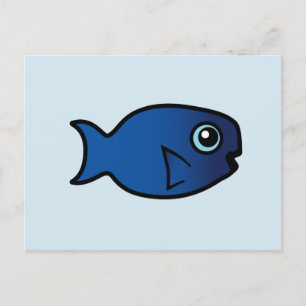 Carte Postale Poisson-perroquet bleu mou