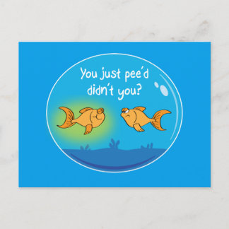 Carte Postale Poisson rouge énervé