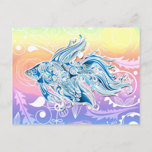 Carte Postale Poisson Tribal Abstrait