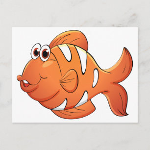 Carte Postale Poisson tropical isolé sur blanc