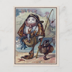 Carte Postale Poisson victorien vintage