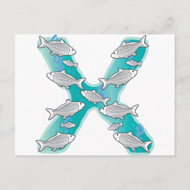 Carte Postale Poisson X-Ray Alphabet animal (Devant)