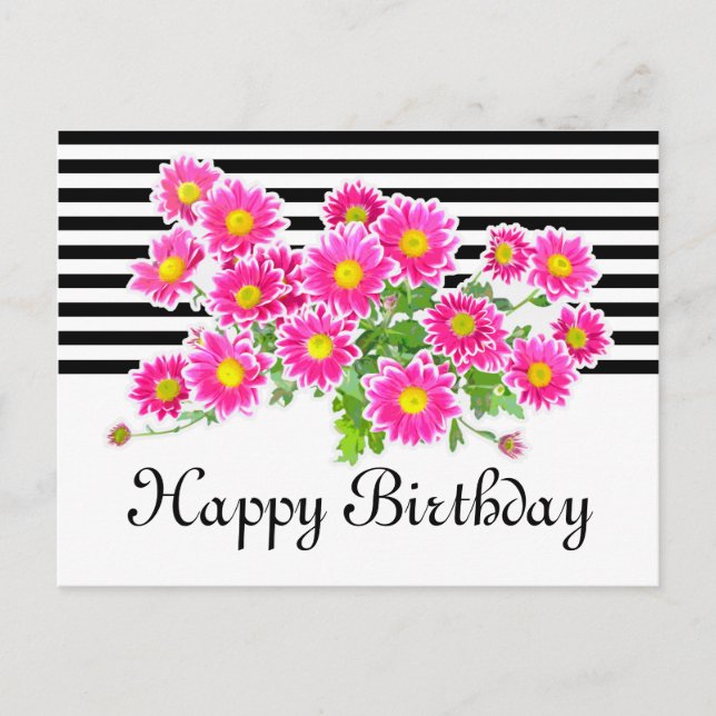 Carte Postale Poissons roses / Bouquet Asters + vos idées (Devant)