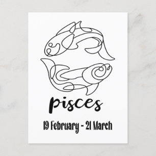 Carte Postale Poissons, signe zodiaque