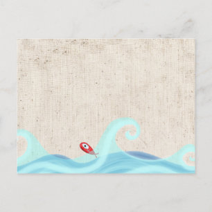 Carte Postale Poissons surfant sur les vagues