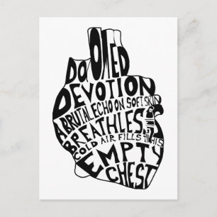 Carte Postale poitrine vide : cœur anatomique