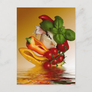 Carte Postale Poivrons Basil Tomates Ail