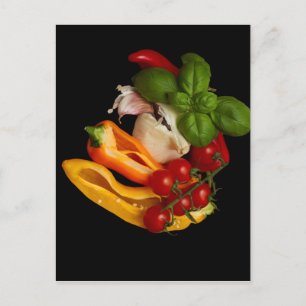 Carte Postale Poivrons Basil Tomates Ail