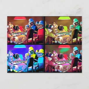 Carte postale : Poker Dogs Pop Art