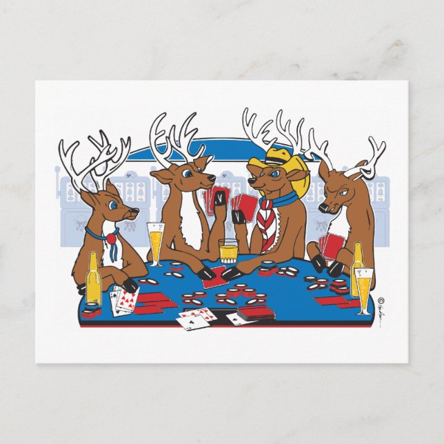 Carte Postale Poker Face Deer (Devant)