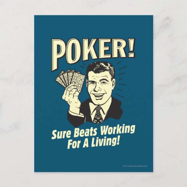 Carte Postale Poker : Les Beats Travaillent pour Vivre (Devant)