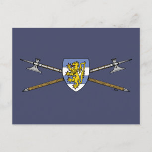 Carte Postale Poléax médiévaux et bouclier