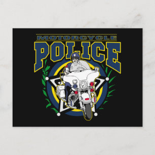 Carte Postale Police à moto