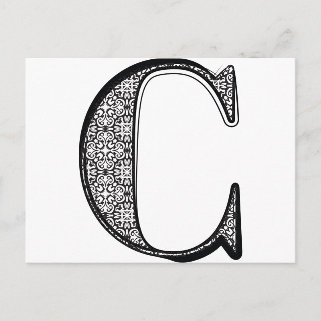 Carte Postale Police de mode, Lettre C (Devant)