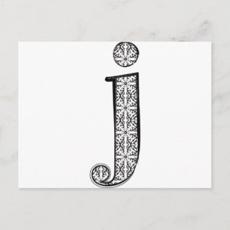Carte Postale Police de mode, Lettre j