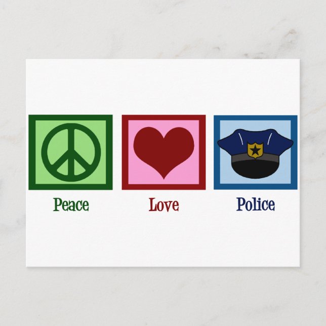 Carte Postale Police Peace Love (Devant)