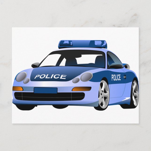 Carte Postale police voiture ville état service protéger patroui (Devant)