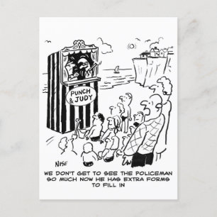 Carte Postale Policeman Punch & Judy Joke