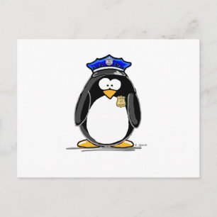 Carte Postale Policier Penguin