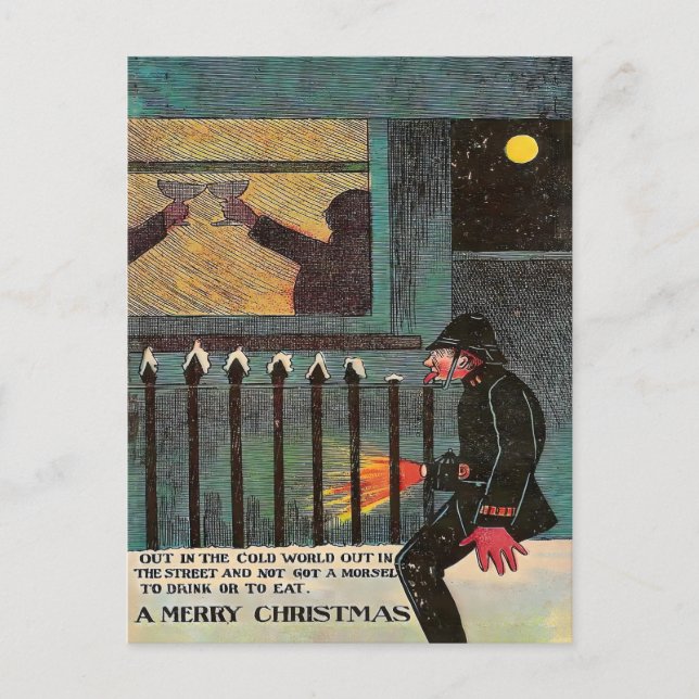 Carte Postale Policier Victorien Solitaire dans le Froid (Devant)