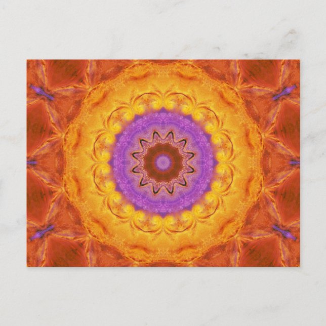 Carte postale polie de mandala de Sun (Devant)