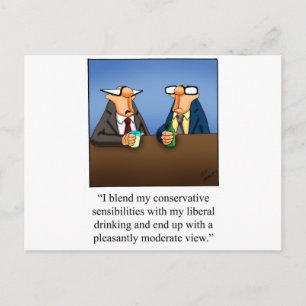 Carte Postale Politique amusante et de boire un cadeau de dessin