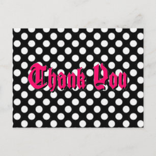 Carte Postale Polka Dot Merci - Texte Rose Ombré*