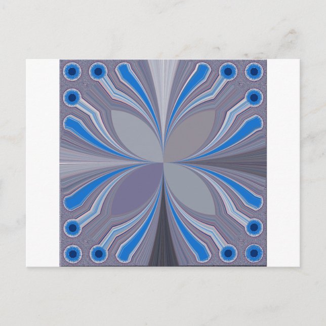 Carte Postale Polka gris cendré bleu Pointe Texture Art Imprimer (Devant)