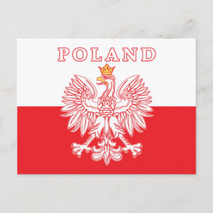 Carte Postale Pologne avec aigle rouge polonais