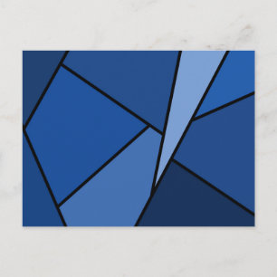 Carte Postale Polygones bleus Abstraits
