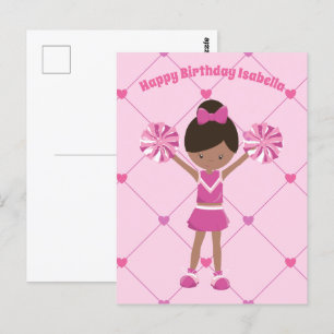 Carte Postale Pom-pom girl afro-américain Custom Birthday Girl