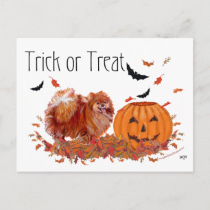 Carte Postale Pomeranian Halloween
