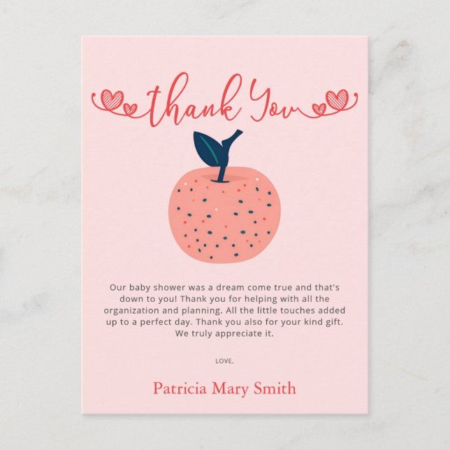 Carte Postale Pomme de notre Baby shower de chute de l'oeil Merc (Devant)