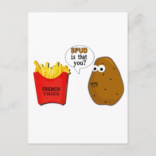 Carte Postale Pomme de terre Fries est-ce que c'est toi ? (Devant)