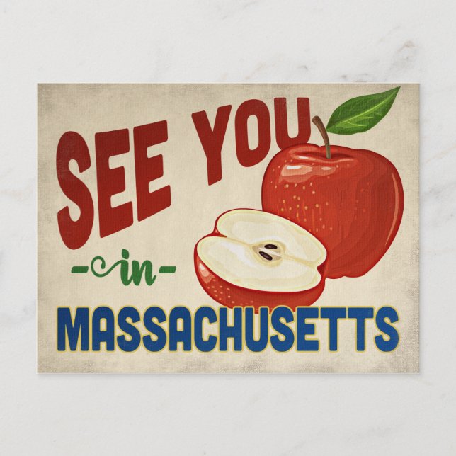Carte Postale Pomme Massachusetts - Vintage voyage (Devant)