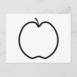 Carte Postale Pomme noire et blanche.