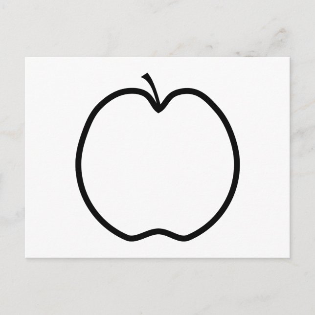 Carte Postale Pomme noire et blanche. (Devant)
