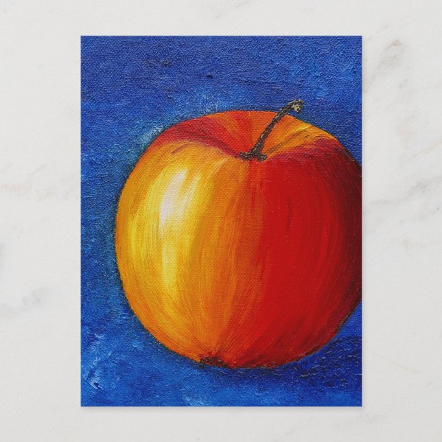 Carte Postale Pomme rouge - Peinture de la vie morte (Devant)