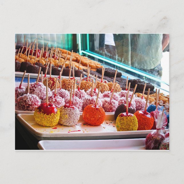Carte Postale Pommes de bonbons - île Coney, New York (Devant)