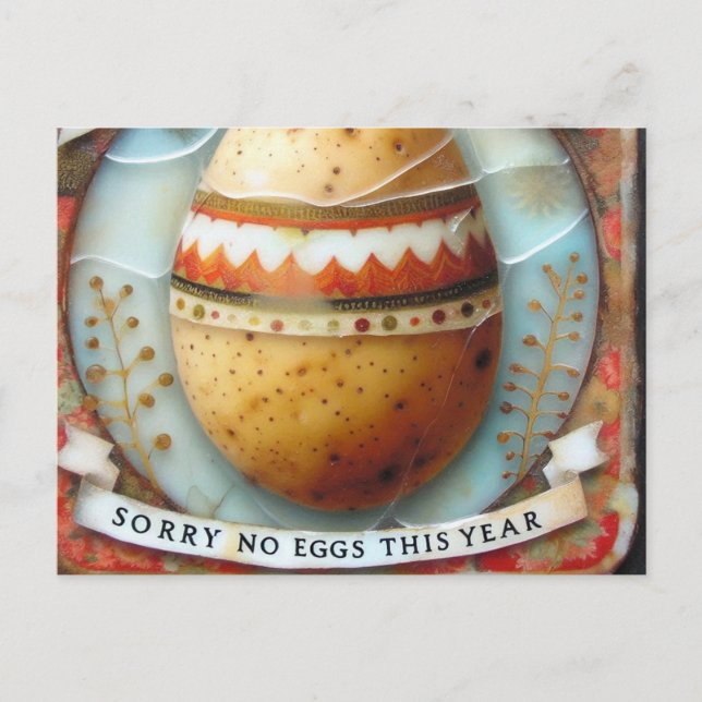 Carte Postale Pommes de terre de Pâques Désolé Pas D'Oeufs Cette (Devant)