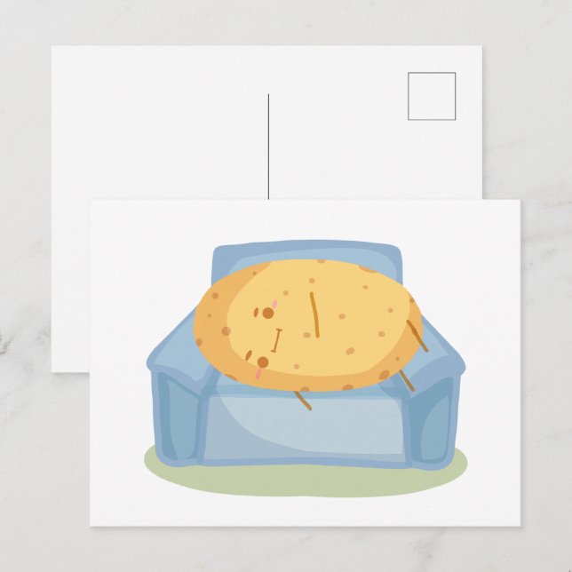 Carte Postale Pommes de terre fatiguées (Devant / Derrière)