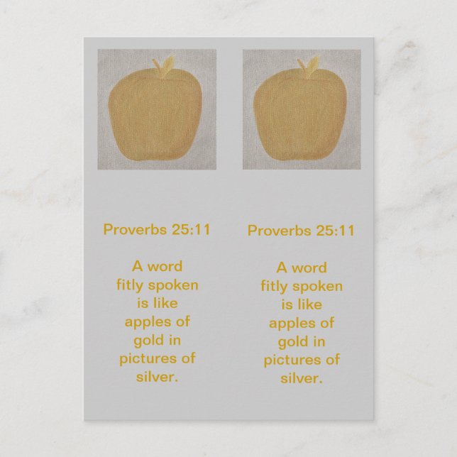 Carte Postale Pommes d'or en images d'argent, signet (Devant)