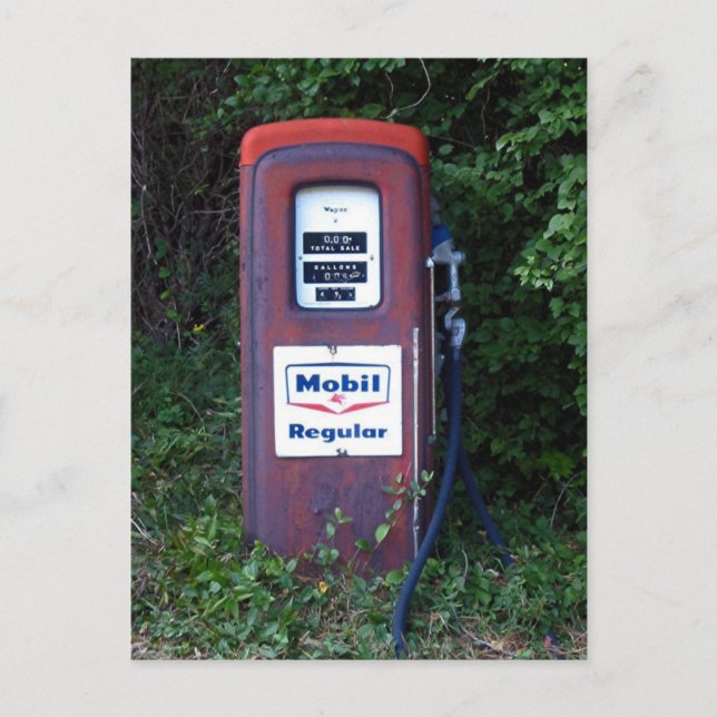 Carte Postale Pompe à gaz Mobil (Devant)