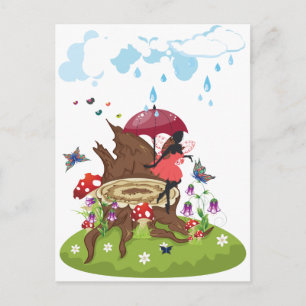 Carte Postale Pompe d'arbre et fée