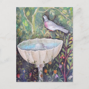 Carte Postale Pompéi Fresco de Pigeon au-dessus d'une fontaine