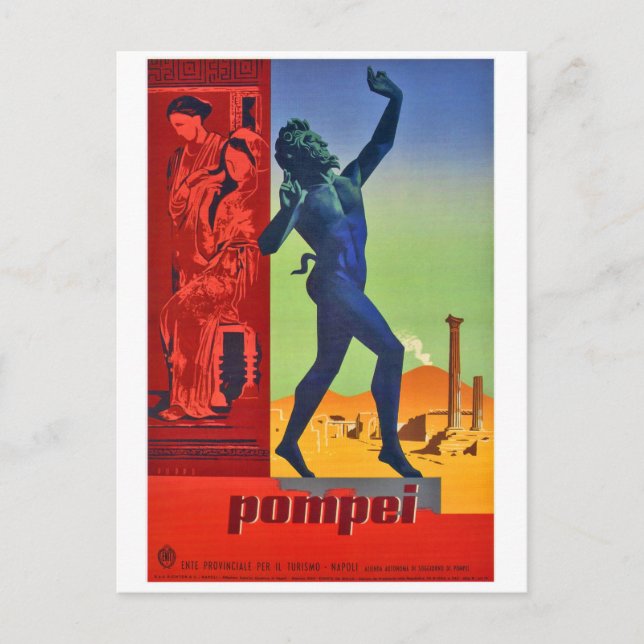 Carte Postale Pompéi Sculptures et Art, Naples, Italie (Devant)