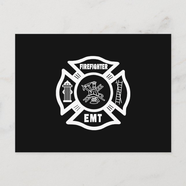 Carte Postale Pompier EMT (Devant)