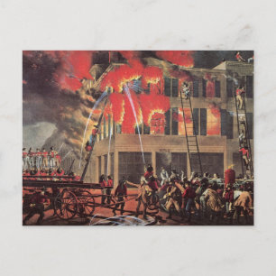 Carte Postale Pompiers vintages, Pompiers